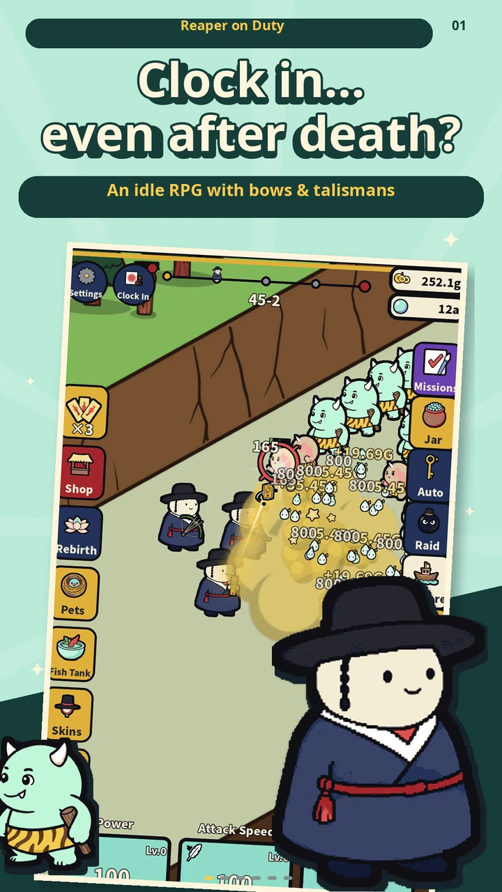 Reaper on Duty battle screen and the reaper character